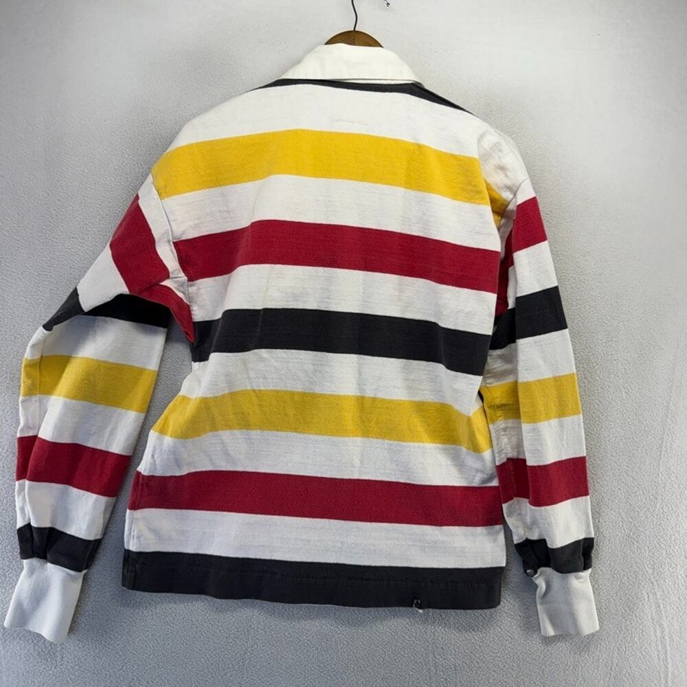 Vintage Lands End Rugby Shirt men's medium White Germany Colors Thick 90s USA - Picture 11 of 13